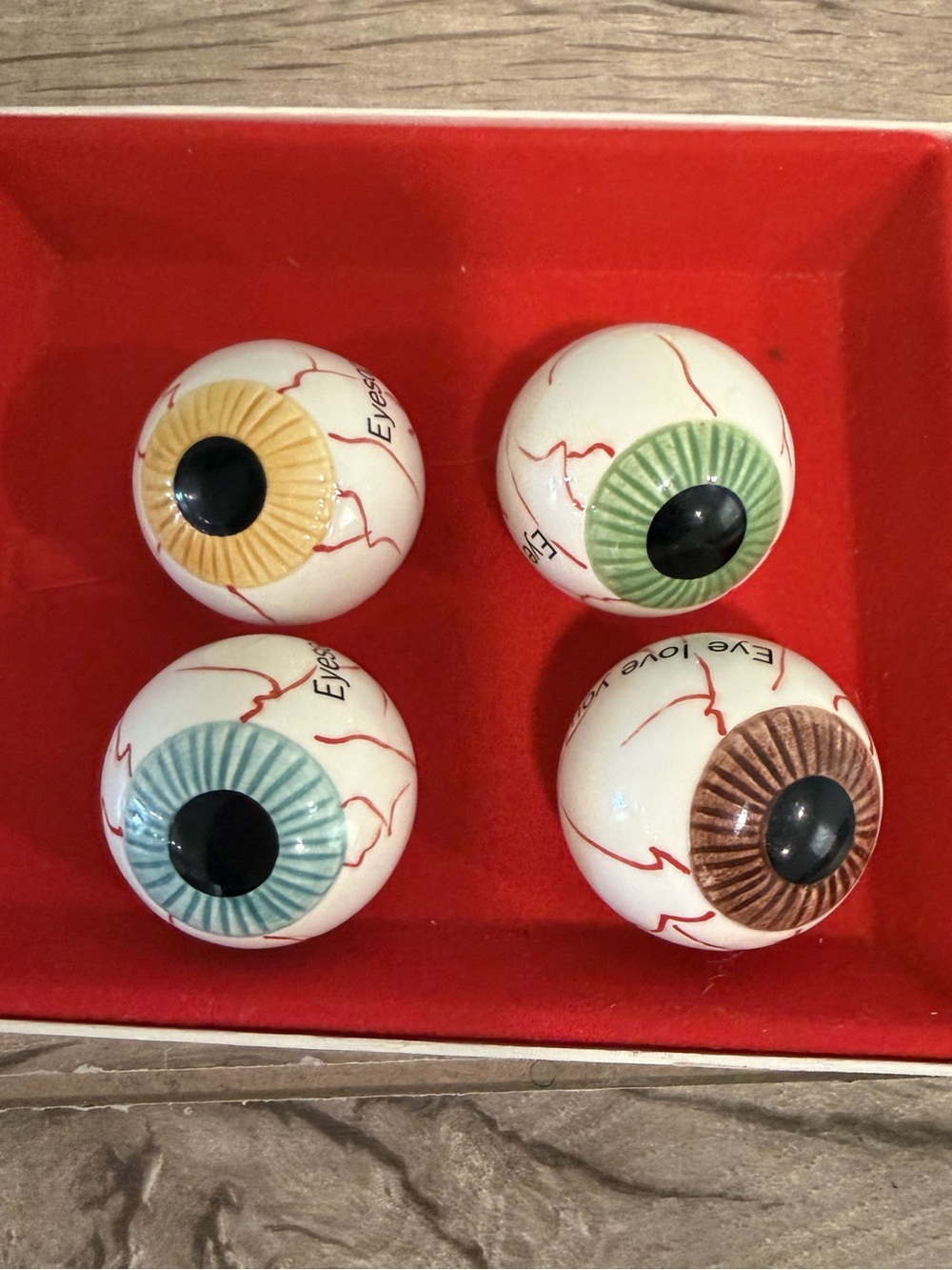 VINTAGE DEPT 56 FRANKENSTEIN'S LAB EYEBALLs Set Of 4